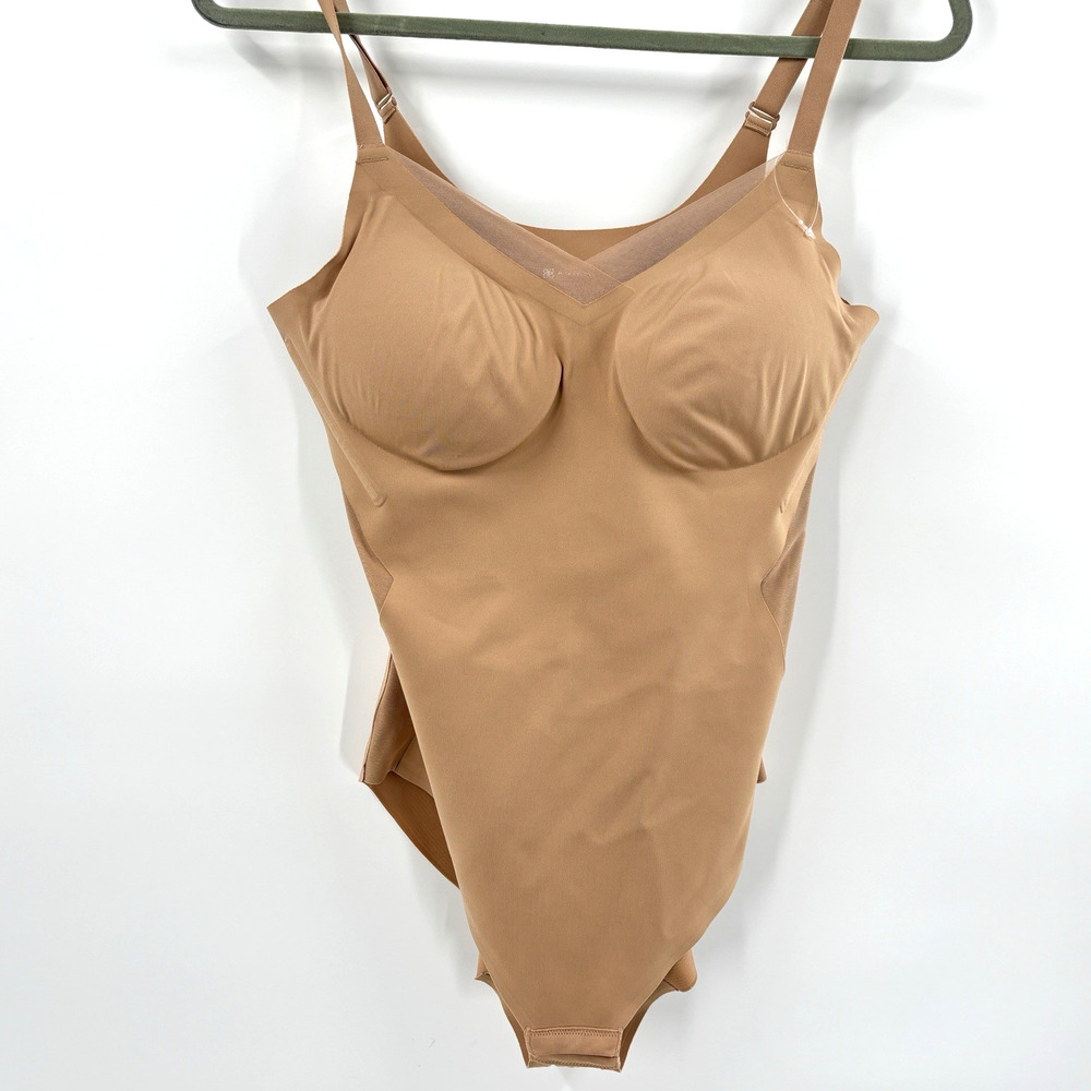 Honeylove Cami Bodysuit Womens size L compression beige nude shaping shapewear